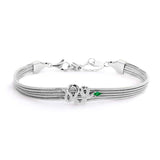 Bracciale catena multifilo con serpente e zircone 33BR0028