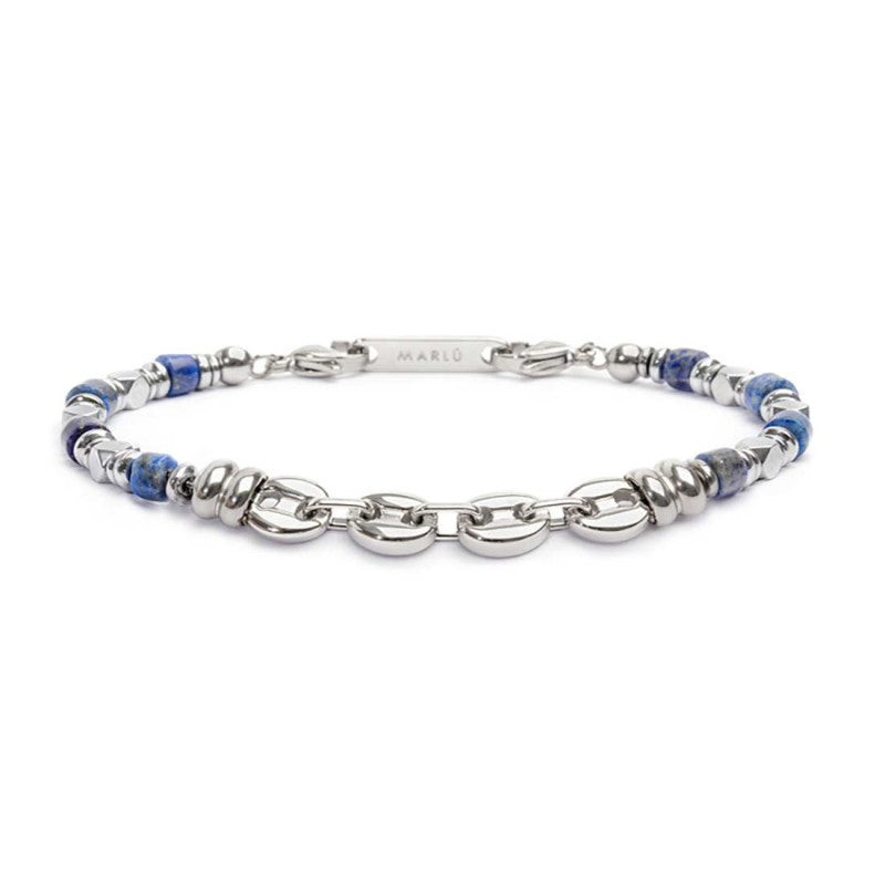 Bracciale con sodalite a rondelle e catena marine