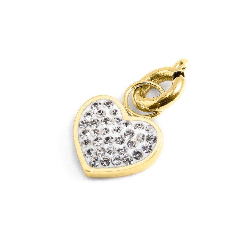 Charm cuore con cristalli 18CH091G-W oro