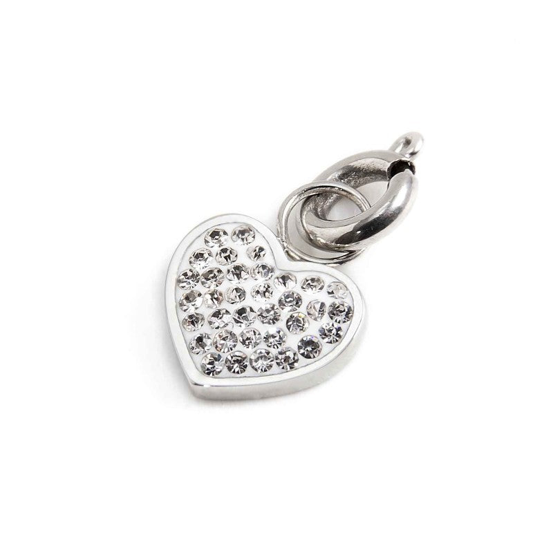 Charm cuore con cristalli 18CH091-W